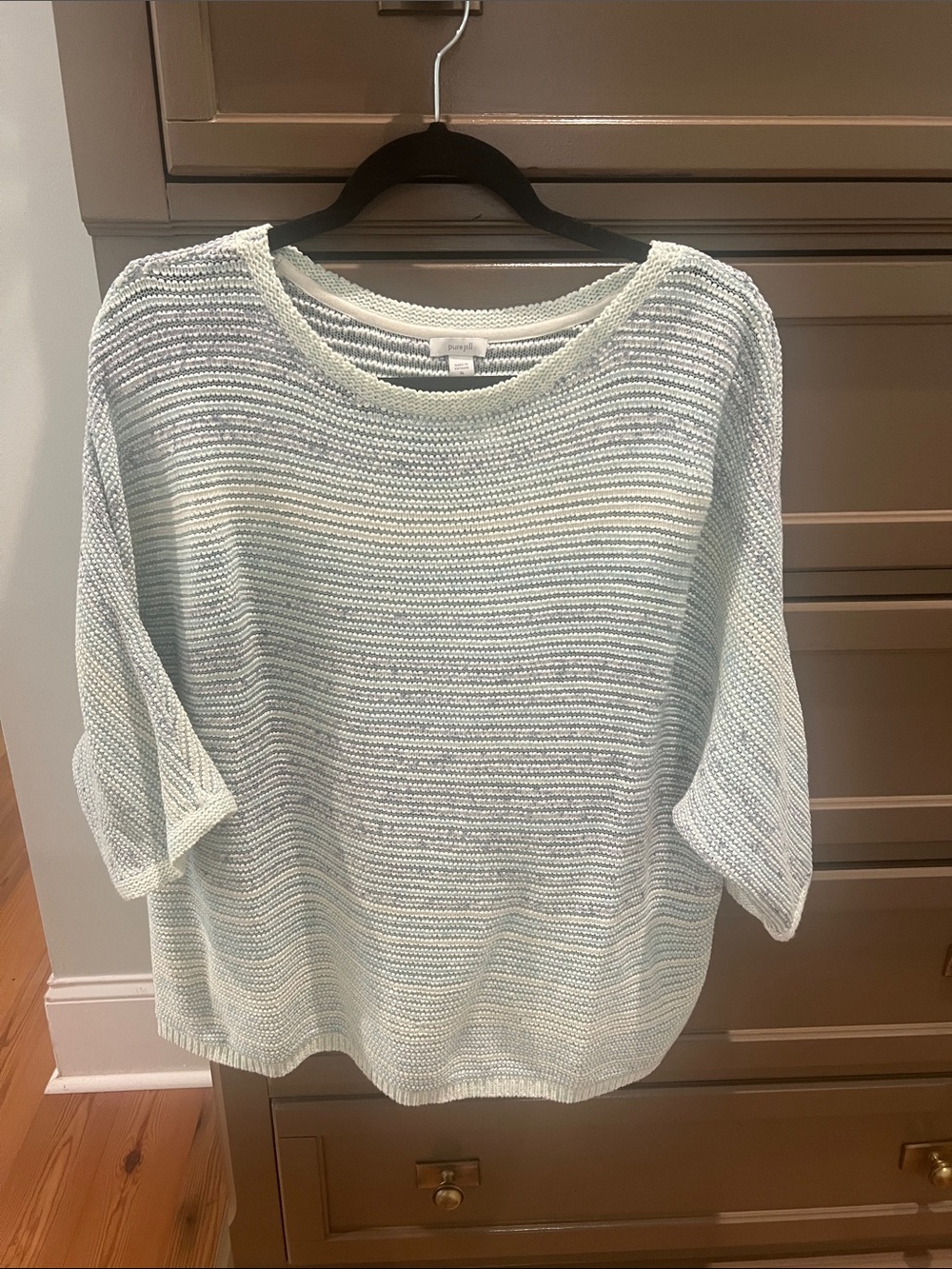 PURE JILL MULTICOLORED TEXTURED SWEATER XL